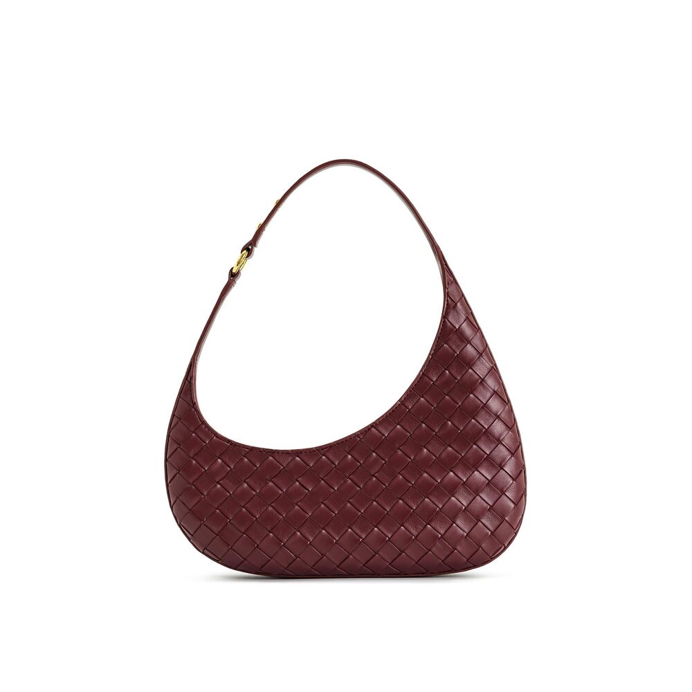 7933 Harlee Weave Texture Shoulder Bag - Burgundy - Picture 8 of 8